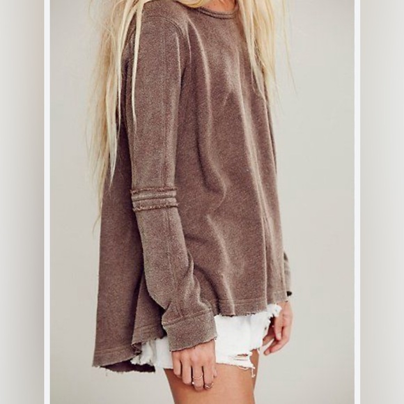 Free People Tops - Free People Womens Low Back Shirred Pullover 
Brown